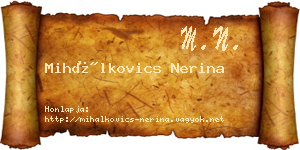 Mihálkovics Nerina névjegykártya
